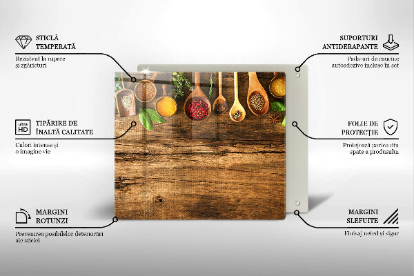 Tábua para cozinha Colheres de madeira para especiarias