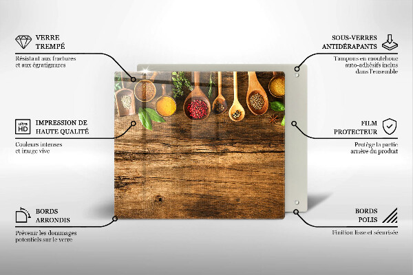 Tábua para cozinha Colheres de madeira para especiarias