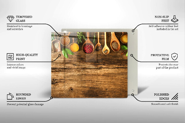 Tábua para cozinha Colheres de madeira para especiarias