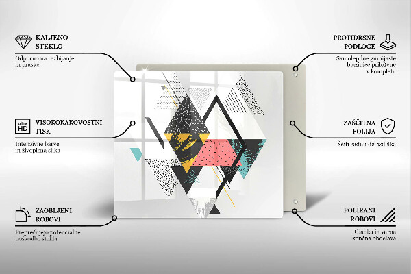 Tábua de cortar de vidro Triângulos abstratos