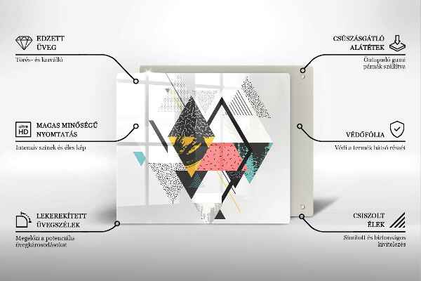 Tábua de cortar de vidro Triângulos abstratos