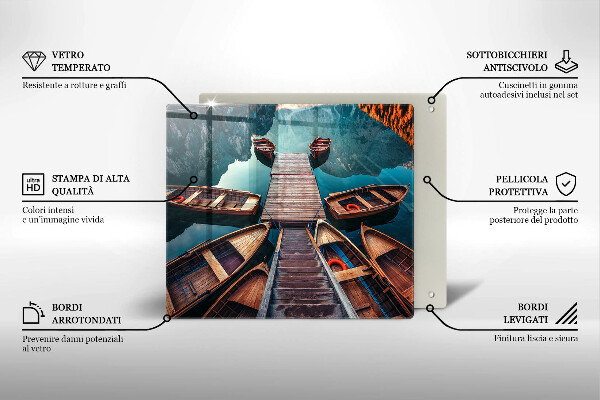 Tábua para cozinha Barcos no lago