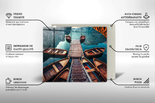 Tábua para cozinha Barcos no lago