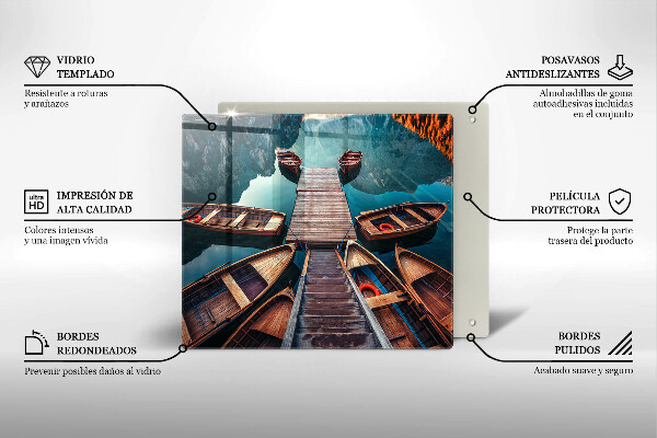 Tábua para cozinha Barcos no lago