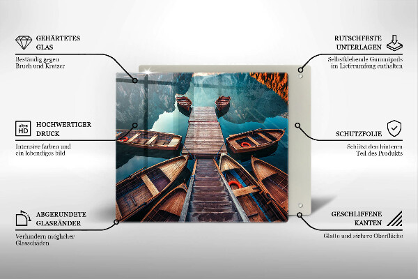 Tábua para cozinha Barcos no lago