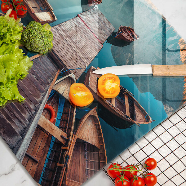 Tábua para cozinha Barcos no lago