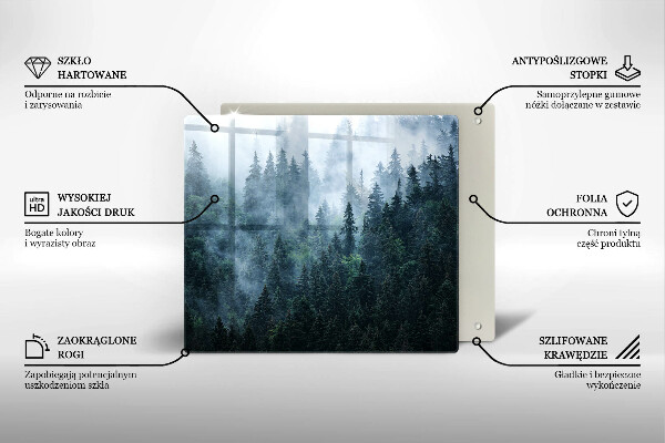 Tábua de corte Árvores da floresta e neblina