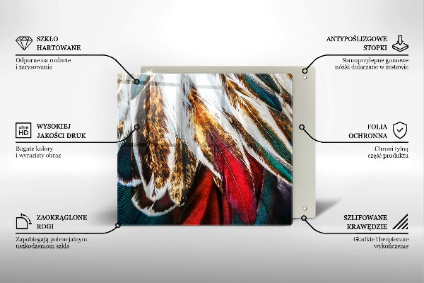 Tábua cozinha penas de pássaros boho