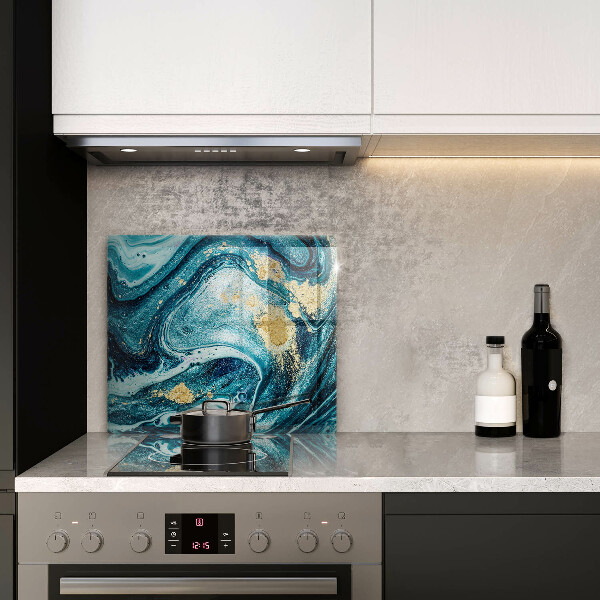 Tábua cozinha Azul abstrato dourado