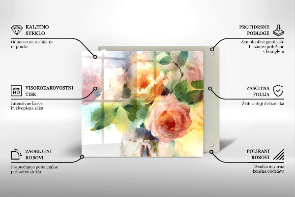 Tábua de cortar alimentos Flores pintadas