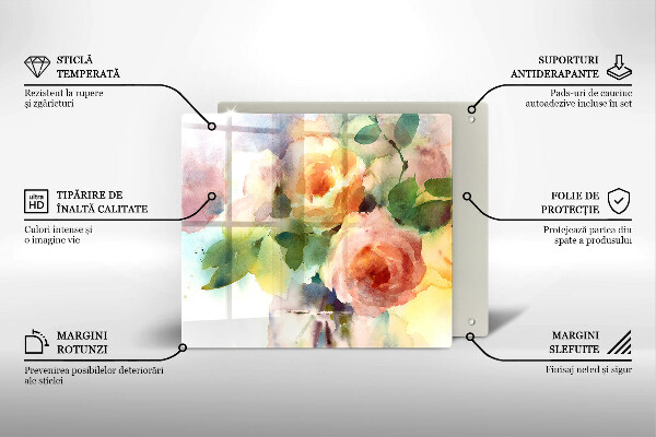 Tábua de cortar alimentos Flores pintadas