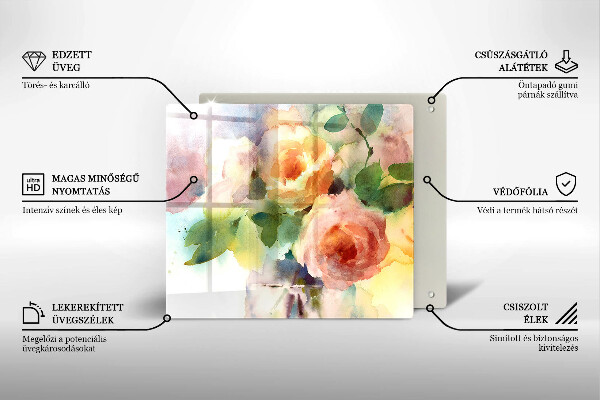 Tábua de cortar alimentos Flores pintadas