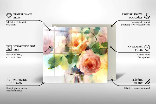 Tábua de cortar alimentos Flores pintadas