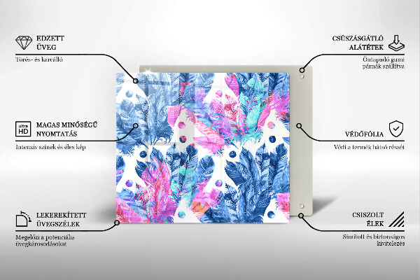 Tábua de corte Ilustração de pena boho