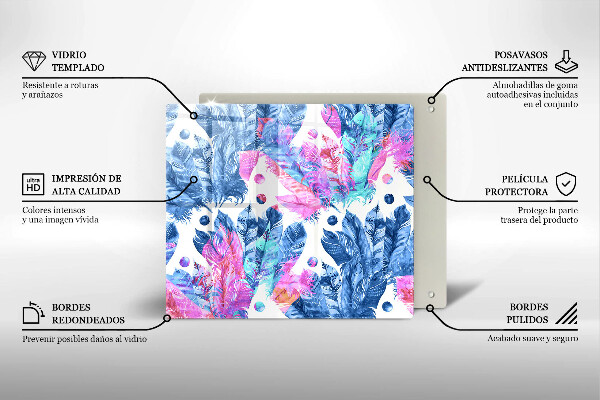 Tábua de corte Ilustração de pena boho