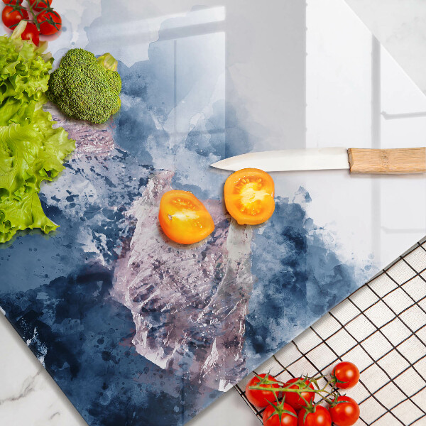 Tábua corte Montanhas pintadas abstratamente