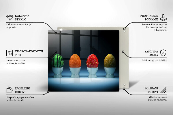 Tábua corte Ovos de frutas abstratas