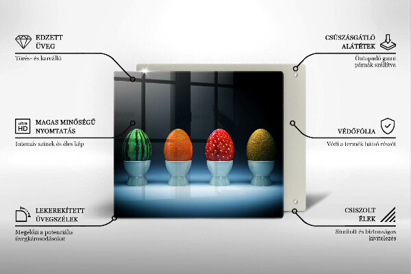 Tábua corte Ovos de frutas abstratas