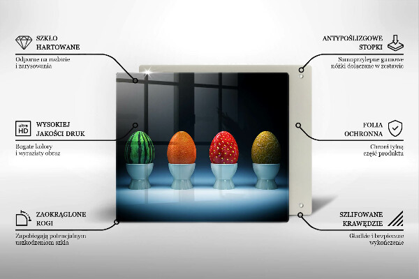 Tábua corte Ovos de frutas abstratas