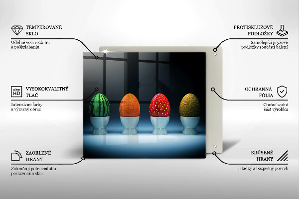 Tábua corte Ovos de frutas abstratas