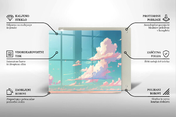 Tábua de corte de vidro Céu de conto de fadas