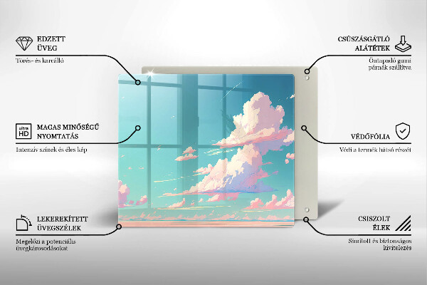 Tábua de corte de vidro Céu de conto de fadas