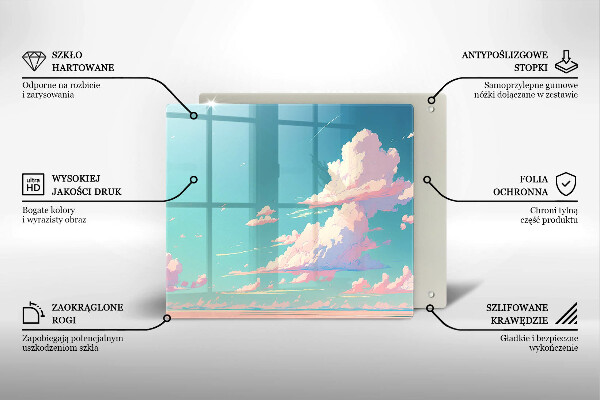 Tábua de corte de vidro Céu de conto de fadas