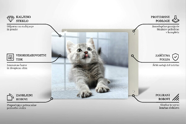 Tábua corte Um gatinho fofo