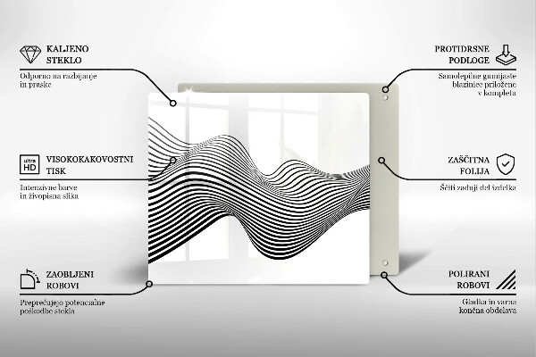 Tábua de vidro Abstração linear