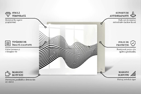 Tábua de vidro Abstração linear