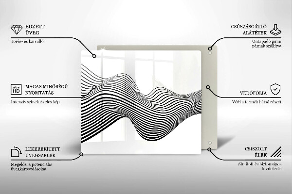 Tábua de vidro Abstração linear