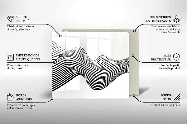 Tábua de vidro Abstração linear