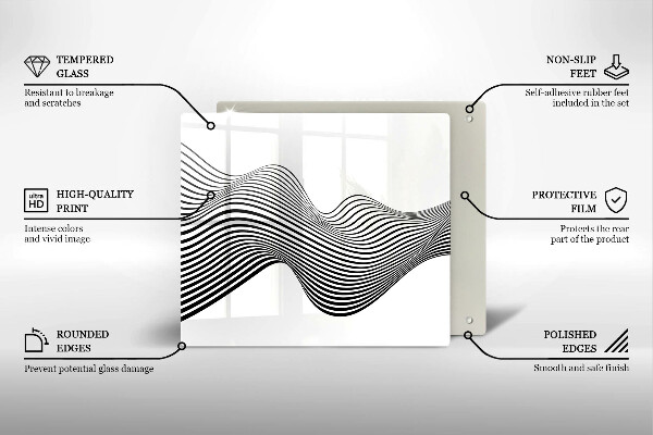 Tábua de vidro Abstração linear