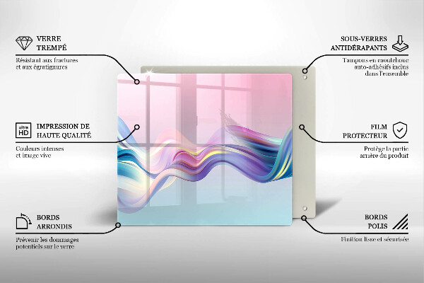 Tábua para cozinha abstração pastel