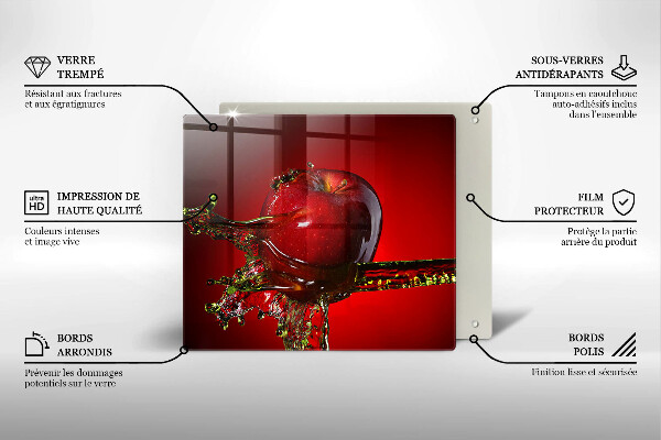 Tábua de cortar de vidro Maçã na água