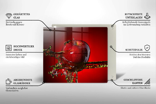 Tábua de cortar de vidro Maçã na água