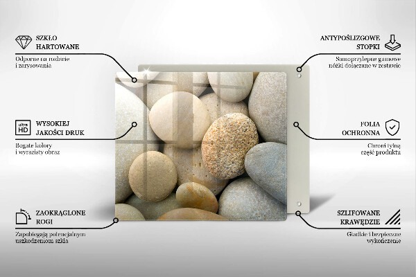 Tábua de corte de vidro Padrão de pedras ovais