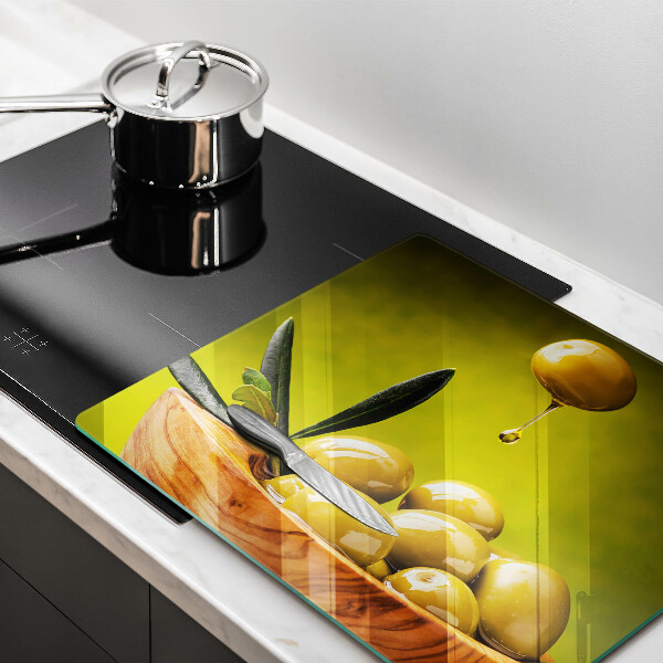 Tábua de corte de vidro Azeitonas saborosas