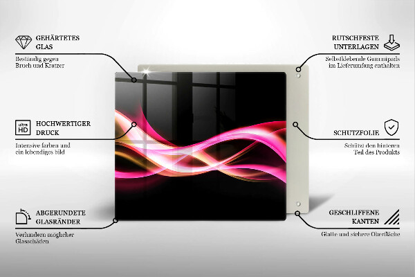 Tábua de cortar alimentos Fumaça neon abstrata