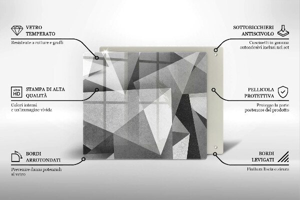 Tábua de cortar de vidro Abstração concreta nítida