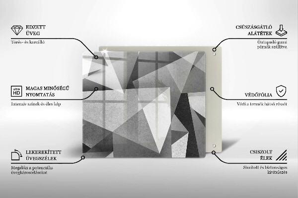 Tábua de cortar de vidro Abstração concreta nítida