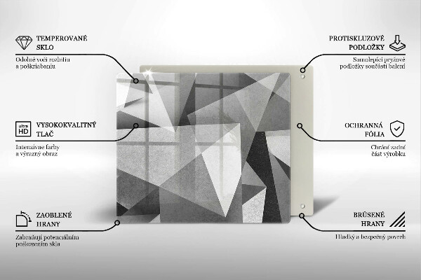 Tábua de cortar de vidro Abstração concreta nítida