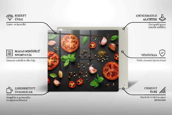 Tábua corte Tomates e especiarias