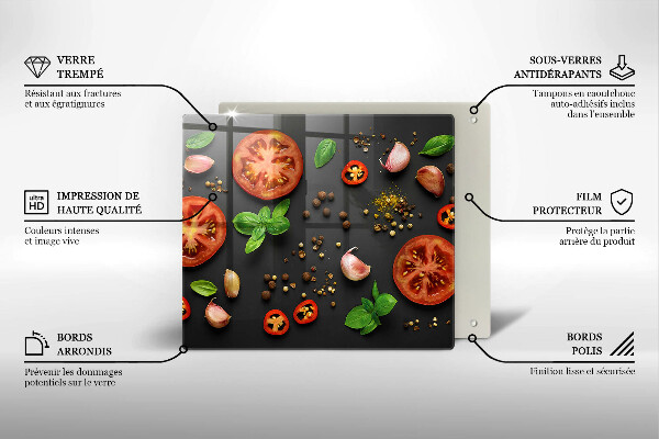 Tábua corte Tomates e especiarias