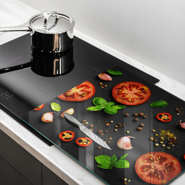 Tábua corte Tomates e especiarias