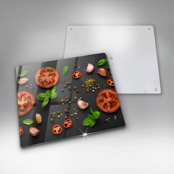 Tábua corte Tomates e especiarias