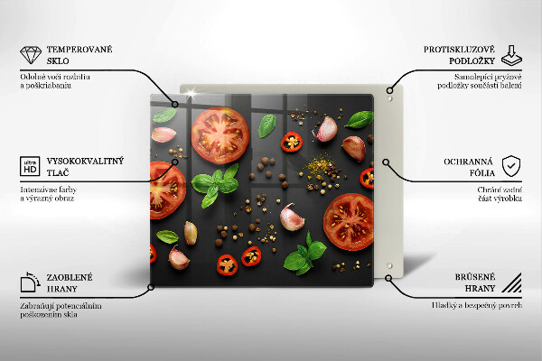 Tábua corte Tomates e especiarias