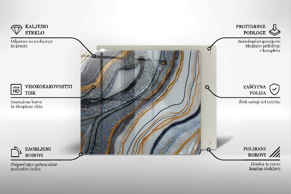 Tábua para corte pedra com ouro