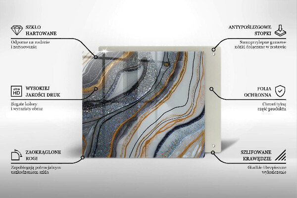 Tábua para corte pedra com ouro