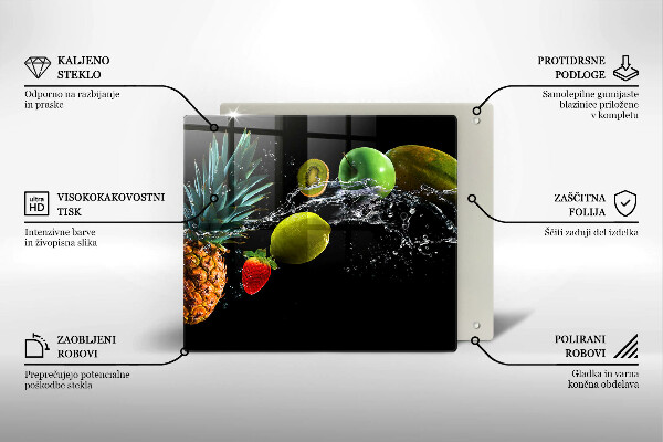 Tábua de cortar alimentos Fruta na água